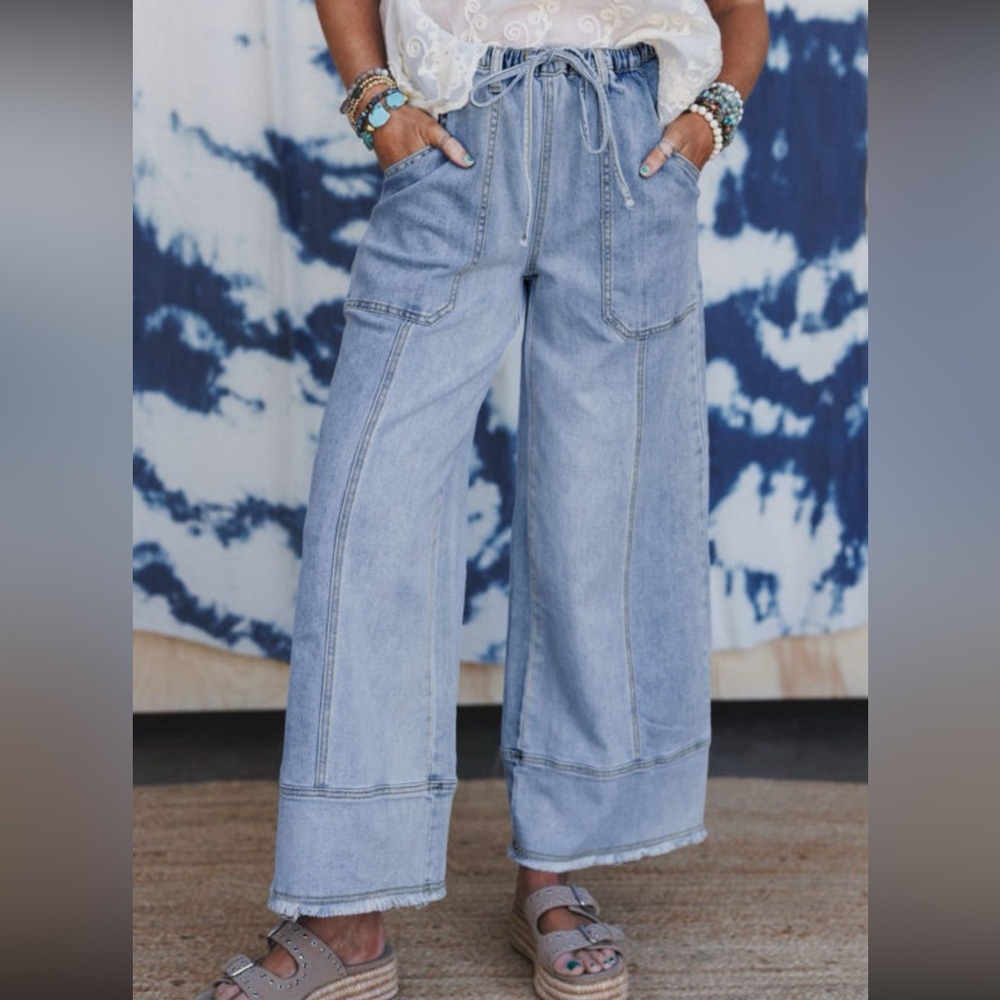 Light Blue Wide-Leg Jeans